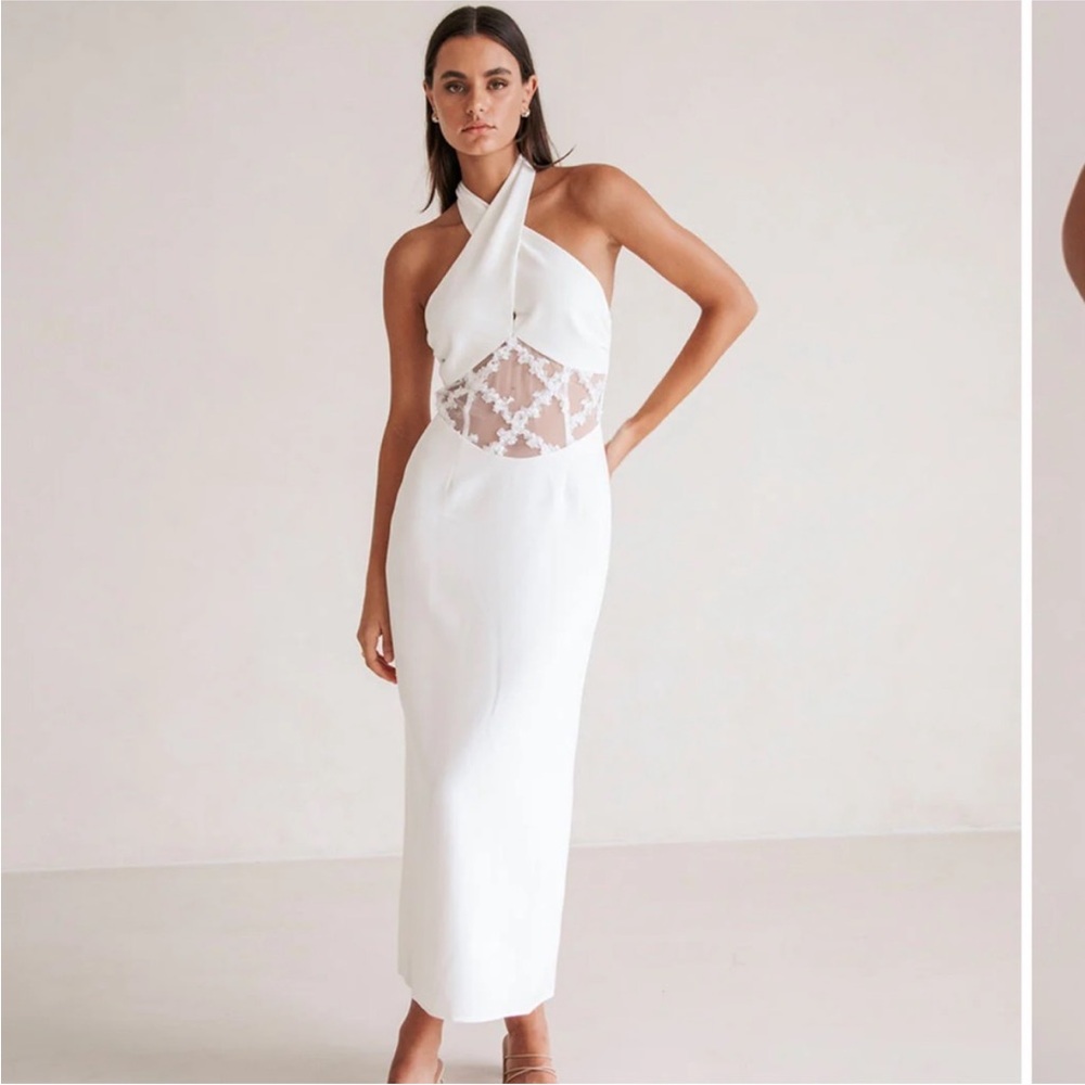 Sabo Skirt White Lace Midi Dress
